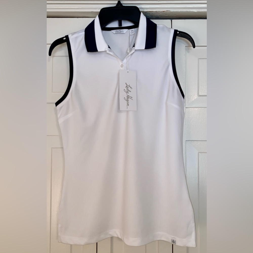 Lady Hagen Women's Pique Rib Trim Sleeveless Golf Polo